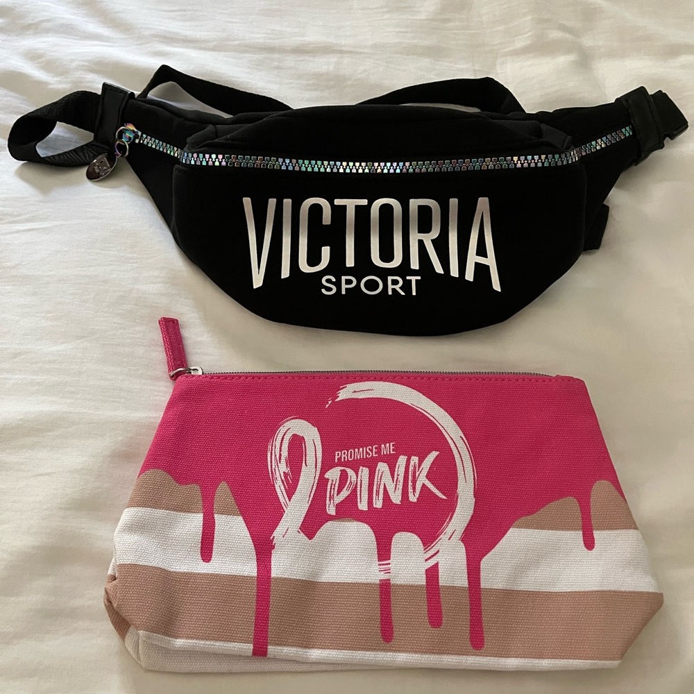 Victoria's Secret Black and Pink Crossbody Bags